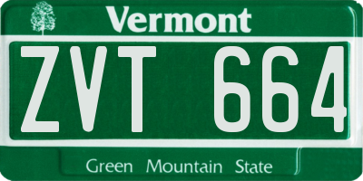 VT license plate ZVT664