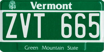 VT license plate ZVT665