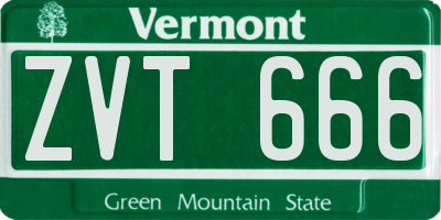 VT license plate ZVT666