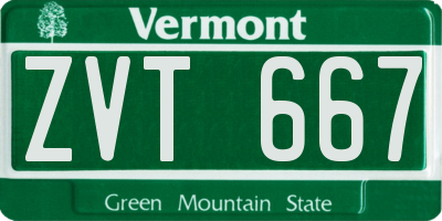 VT license plate ZVT667