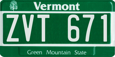 VT license plate ZVT671