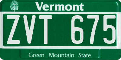 VT license plate ZVT675