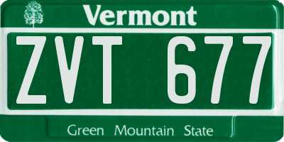 VT license plate ZVT677
