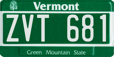 VT license plate ZVT681