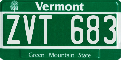 VT license plate ZVT683