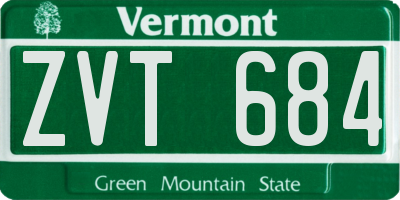 VT license plate ZVT684
