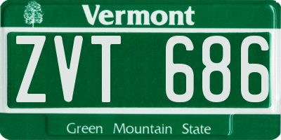 VT license plate ZVT686