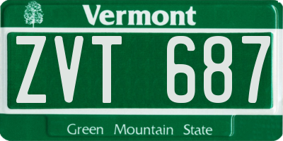 VT license plate ZVT687