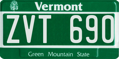 VT license plate ZVT690