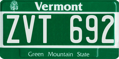 VT license plate ZVT692