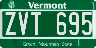 VT license plate ZVT695