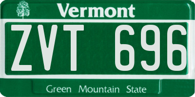 VT license plate ZVT696