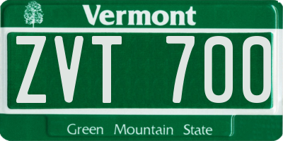 VT license plate ZVT700