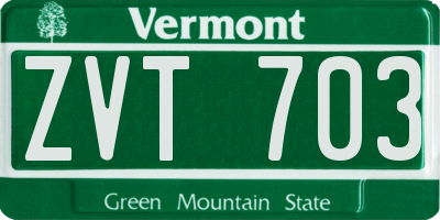 VT license plate ZVT703