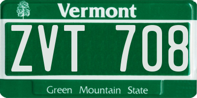 VT license plate ZVT708