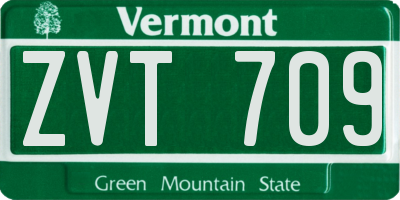 VT license plate ZVT709