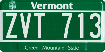 VT license plate ZVT713
