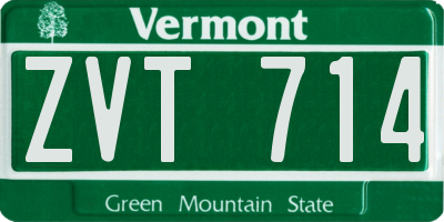 VT license plate ZVT714