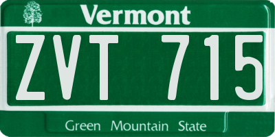 VT license plate ZVT715