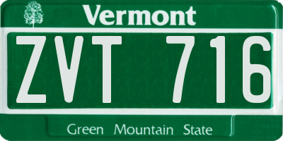 VT license plate ZVT716