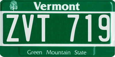 VT license plate ZVT719