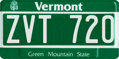 VT license plate ZVT720