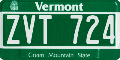VT license plate ZVT724