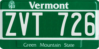 VT license plate ZVT726
