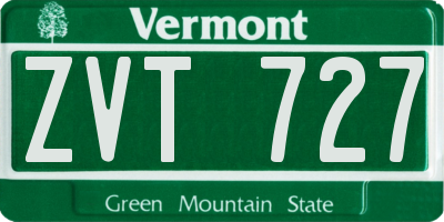 VT license plate ZVT727