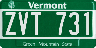 VT license plate ZVT731
