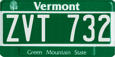 VT license plate ZVT732