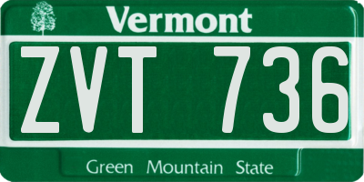 VT license plate ZVT736