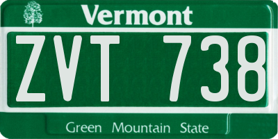VT license plate ZVT738