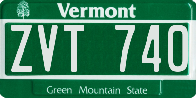 VT license plate ZVT740