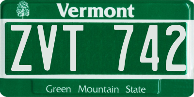 VT license plate ZVT742