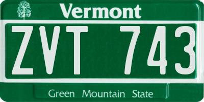 VT license plate ZVT743