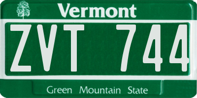 VT license plate ZVT744