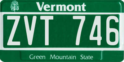 VT license plate ZVT746