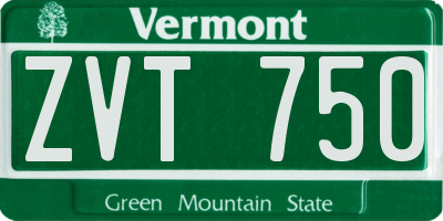 VT license plate ZVT750