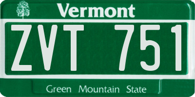 VT license plate ZVT751