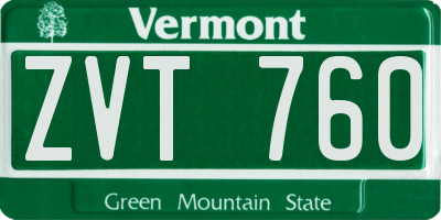 VT license plate ZVT760