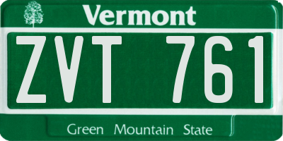 VT license plate ZVT761