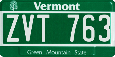 VT license plate ZVT763