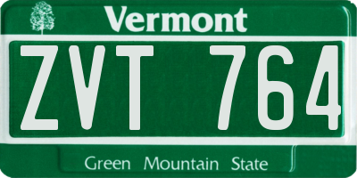 VT license plate ZVT764