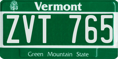 VT license plate ZVT765
