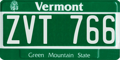VT license plate ZVT766