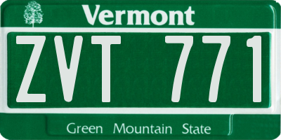 VT license plate ZVT771