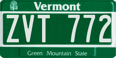 VT license plate ZVT772