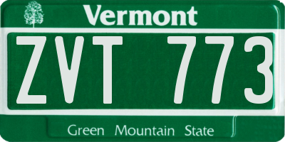 VT license plate ZVT773