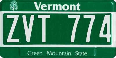 VT license plate ZVT774